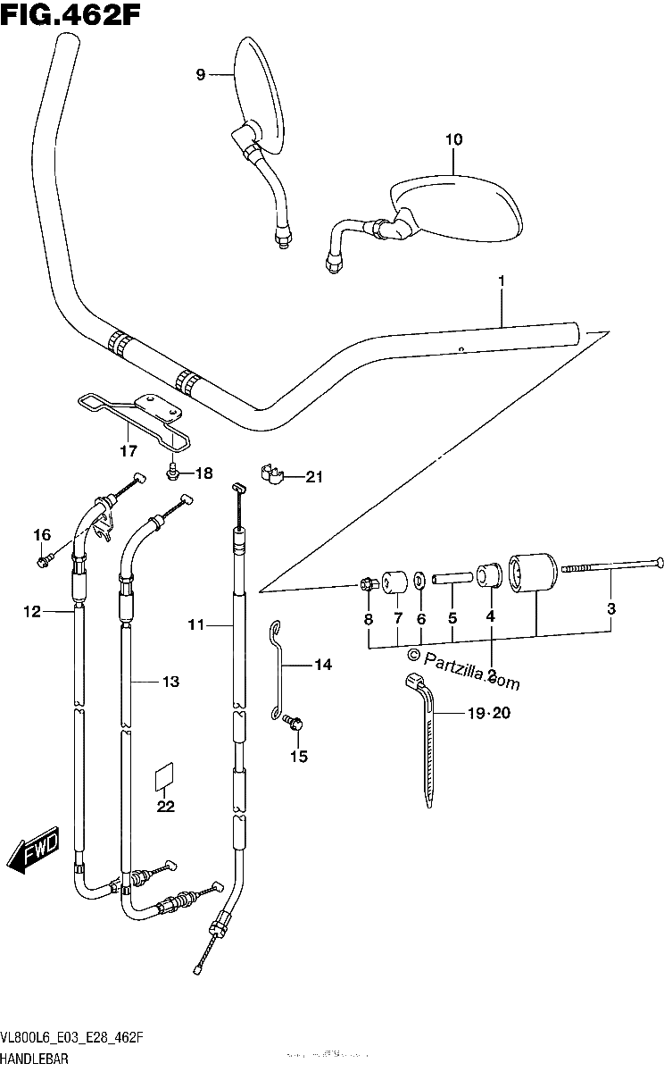 Diagrama de HANDLEBAR VL800TL6 E33