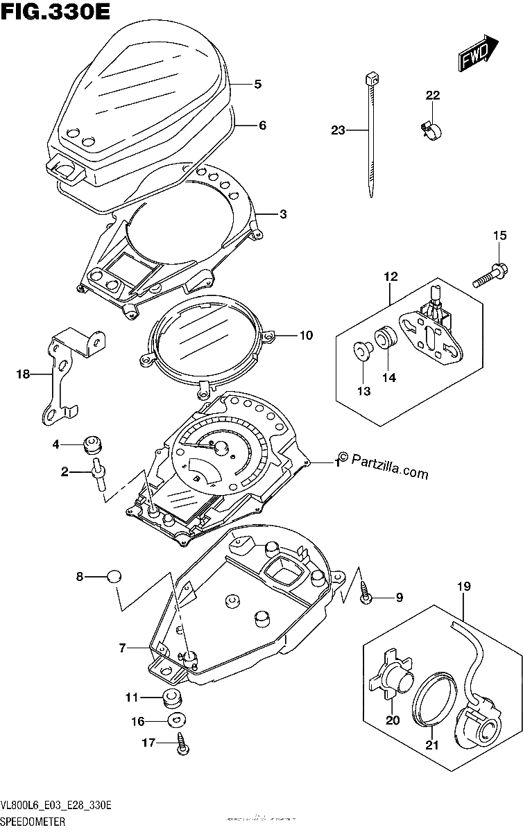 Diagrama de SPEEDOMETER VL800TL6 E28