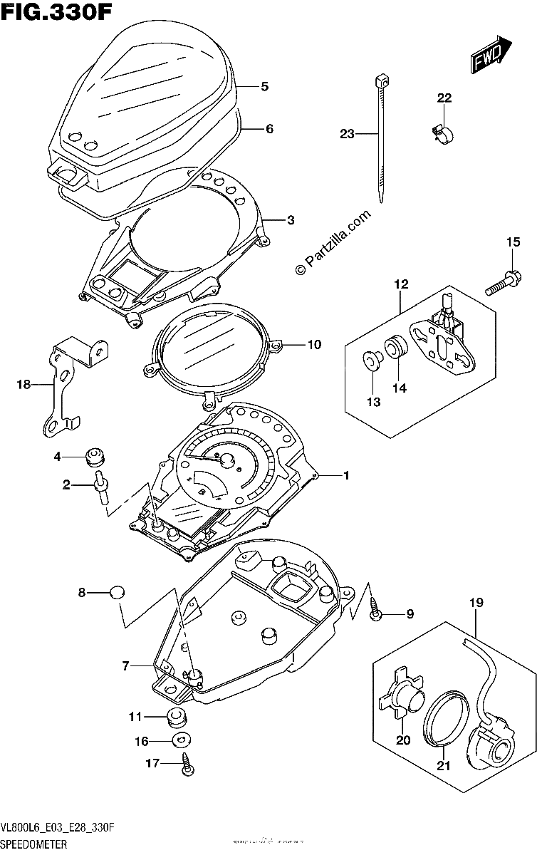 Diagrama de SPEEDOMETER VL800TL6 E33