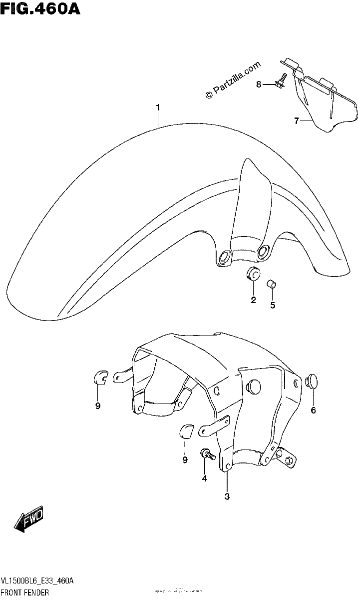 Diagrama de FRONT FENDER