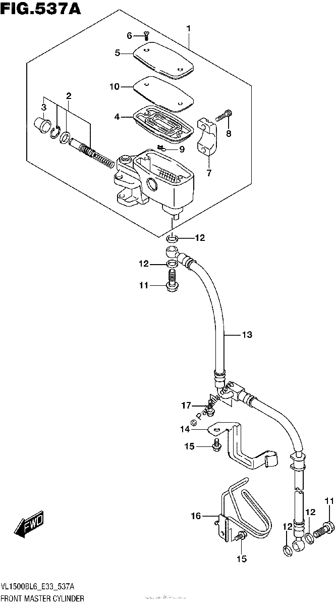 Diagrama de FRONT MASTER CYLINDER