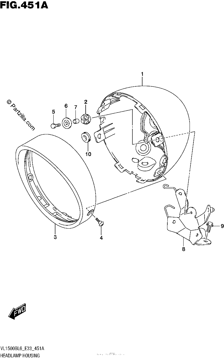 Diagrama de HEADLAMP HOUSING