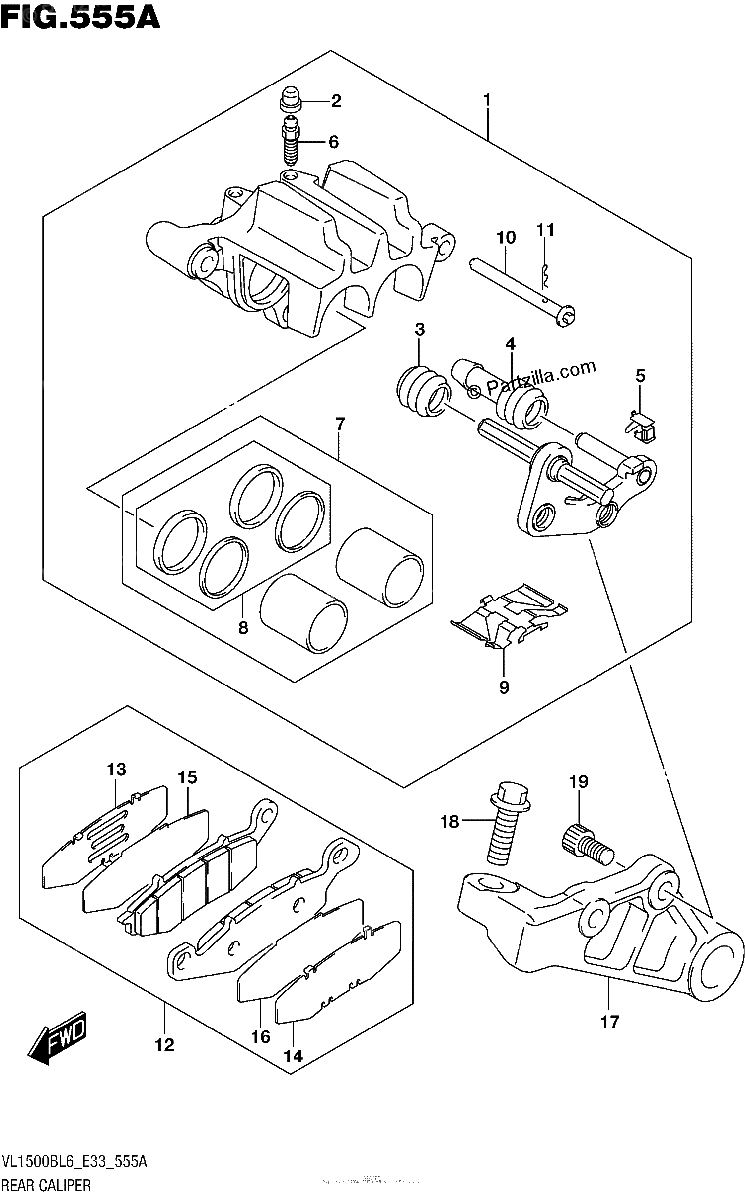 Diagrama de REAR CALIPER