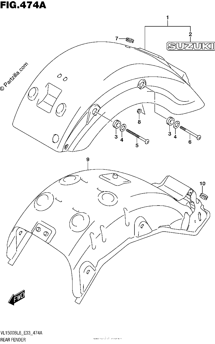 Diagrama de REAR FENDER