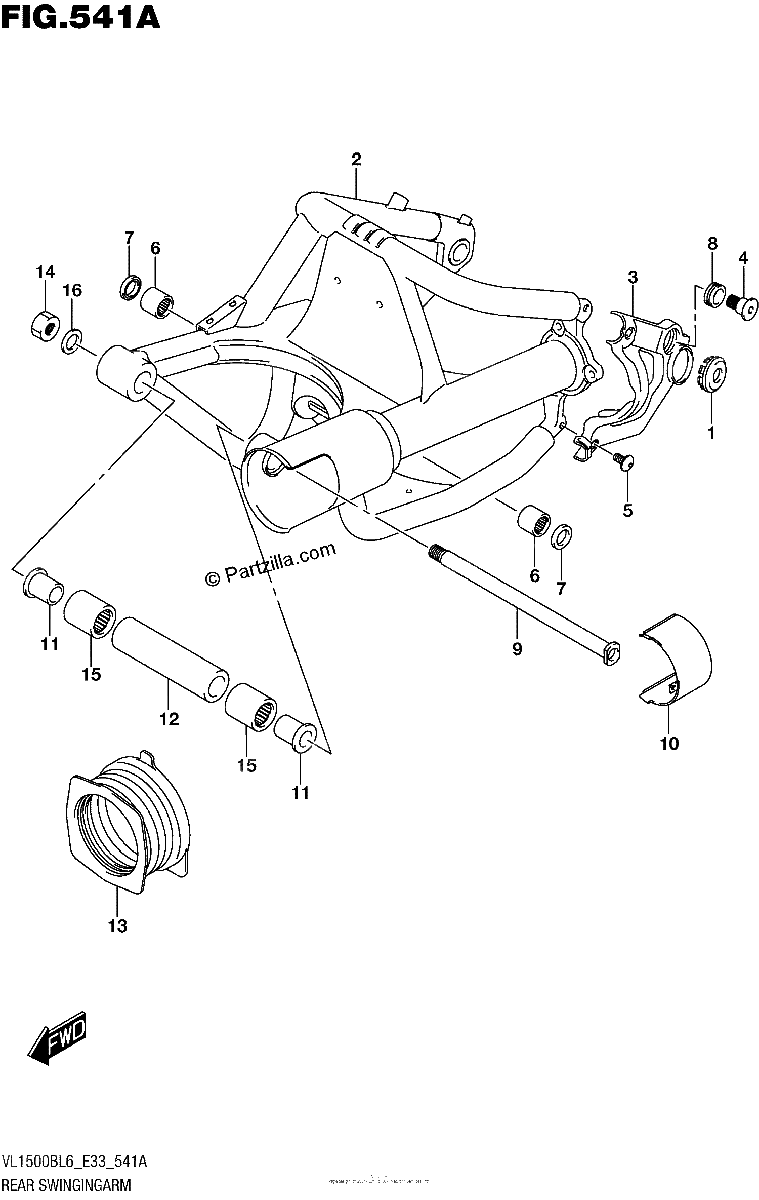 Diagrama de REAR SWINGINGARM