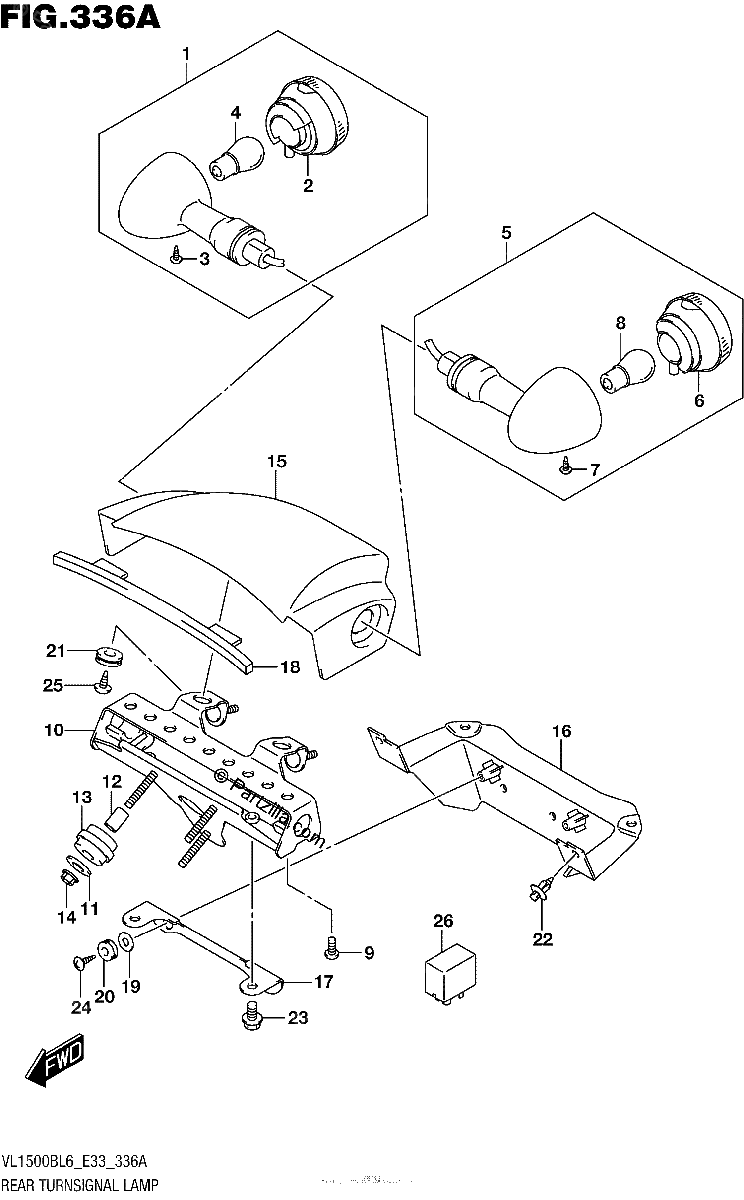 Diagrama de REAR TURNSIGNAL LAMP