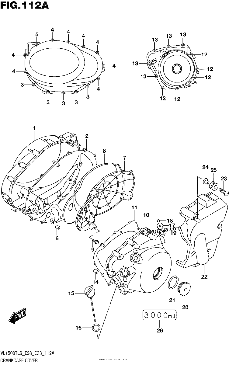 Diagrama de CRANKCASE COVER