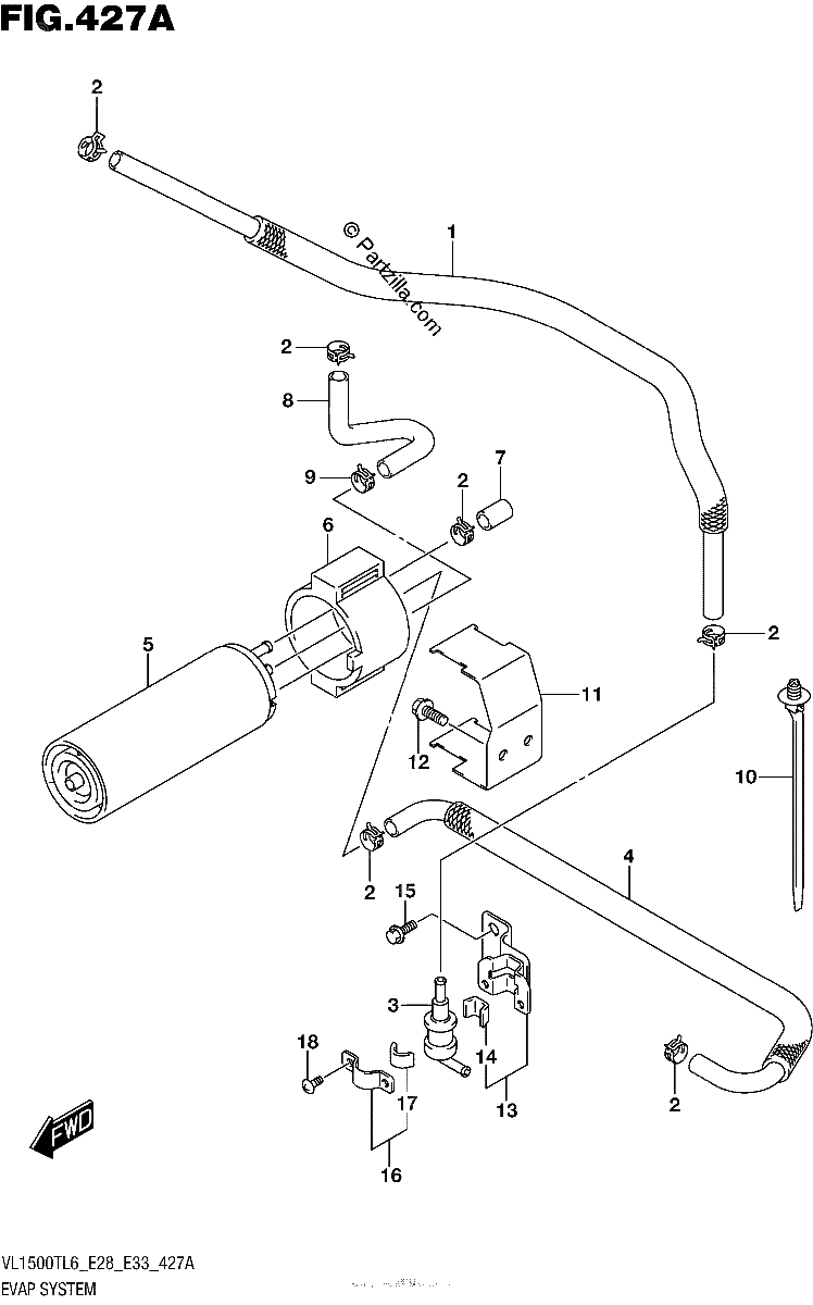 Diagrama de EVAP SYSTEM VL1500TL6 E33