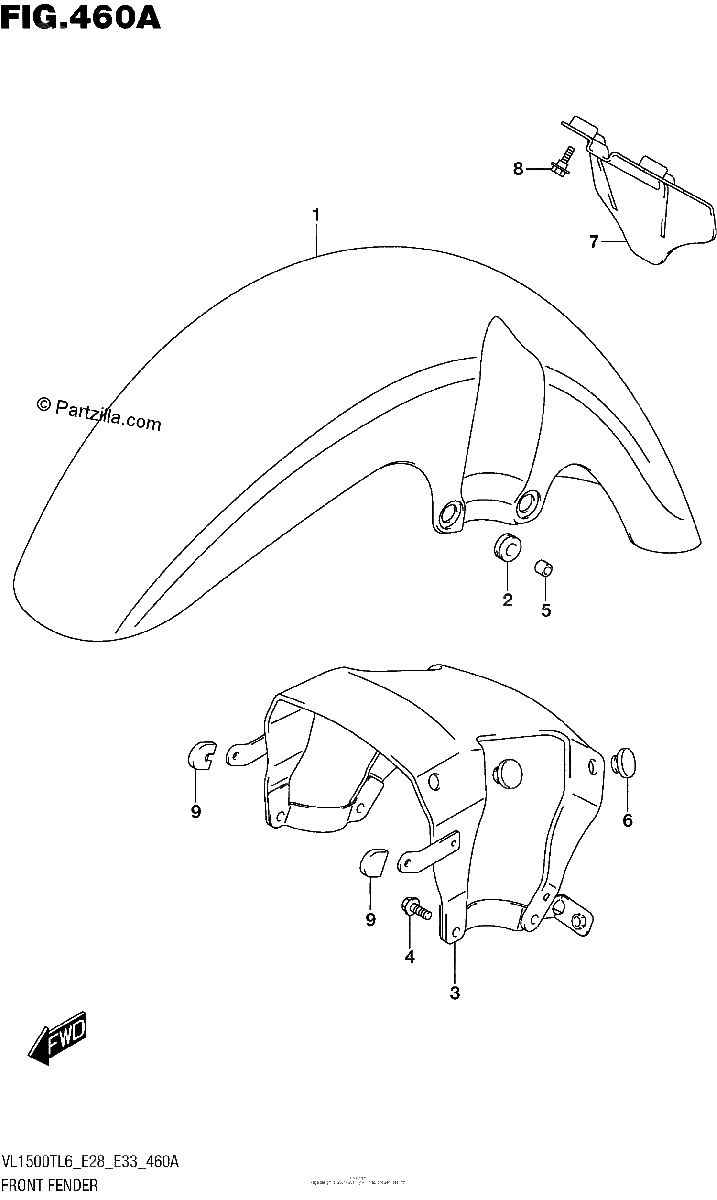 Diagrama de FRONT FENDER