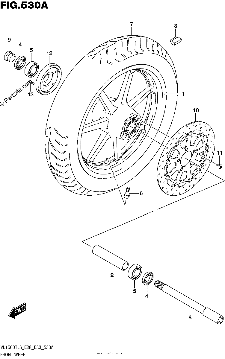 Diagrama de FRONT WHEEL