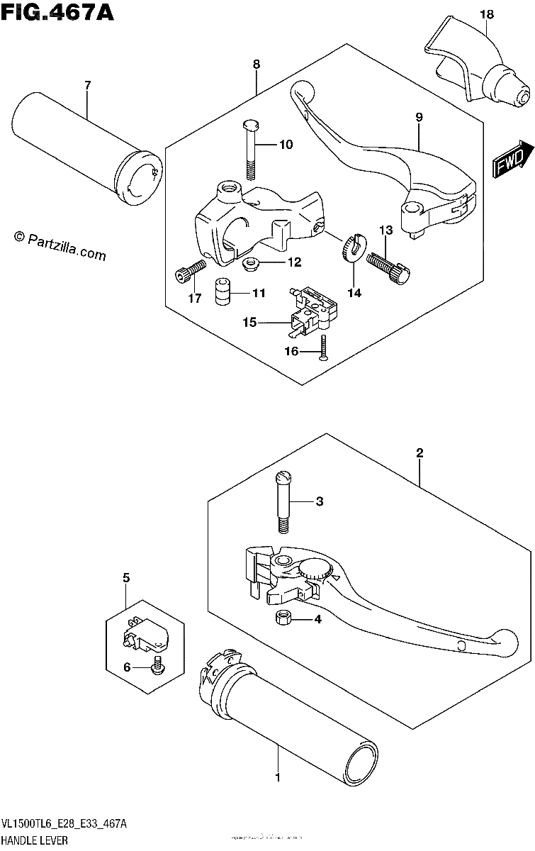 Diagrama de HANDLE LEVER