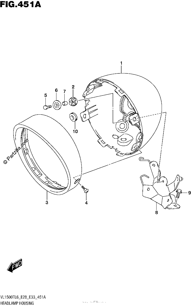 Diagrama de HEADLAMP HOUSING