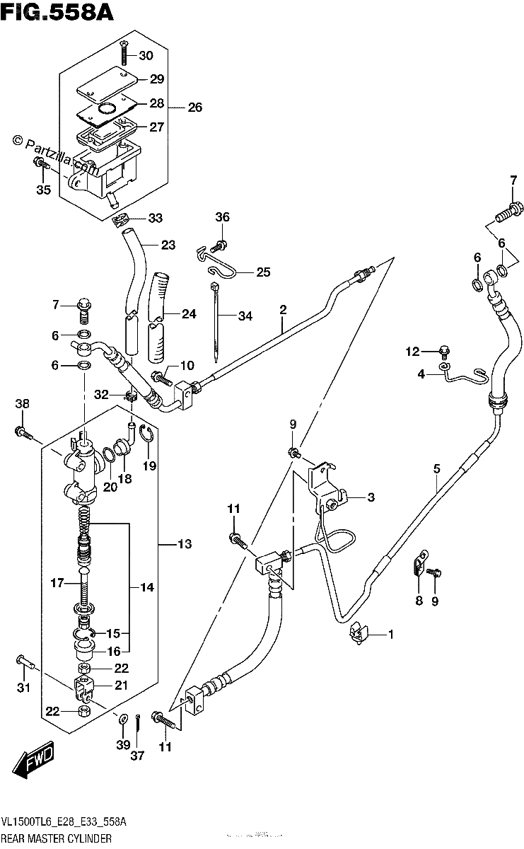Diagrama de REAR MASTER CYLINDER