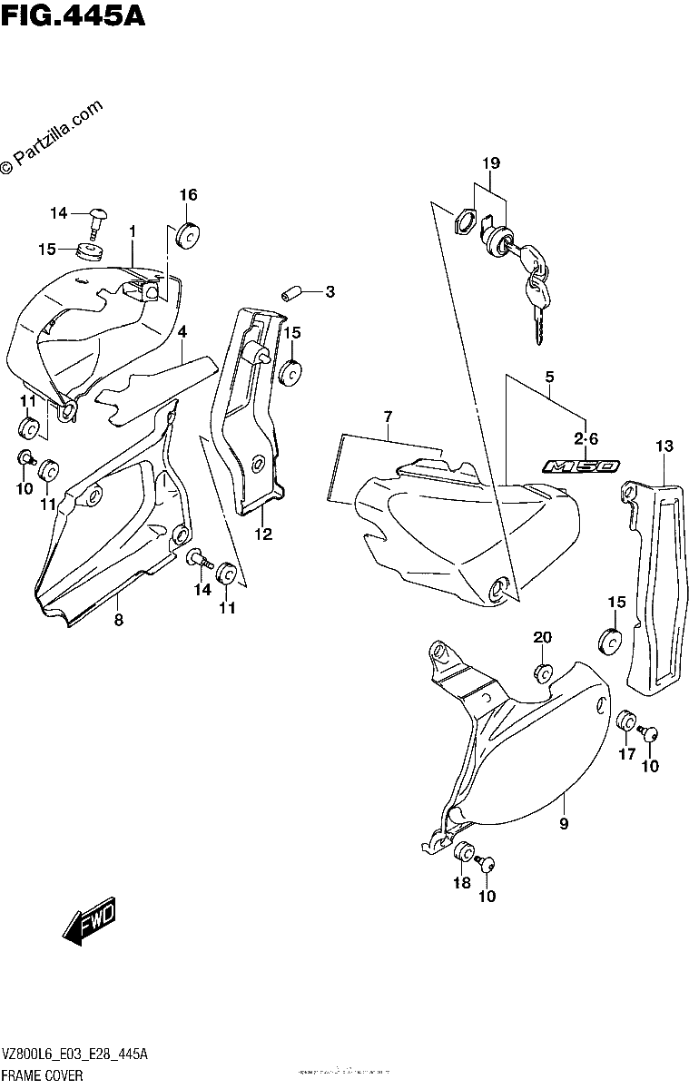 Diagrama de FRAME COVER VZ800L6 E03