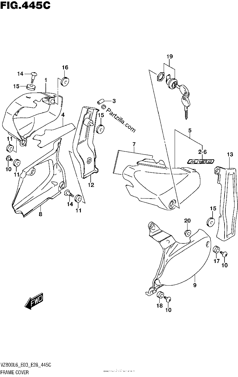 Diagrama de FRAME COVER VZ800L6 E33