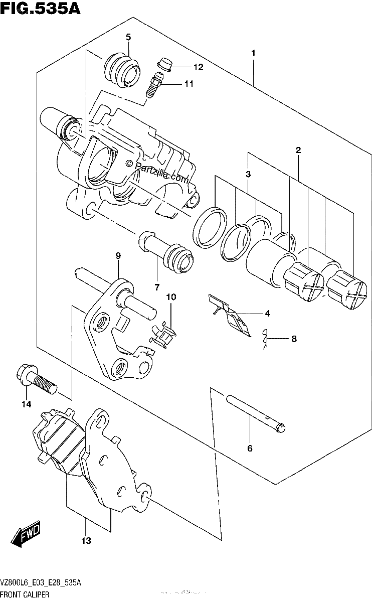 Diagrama de FRONT CALIPER