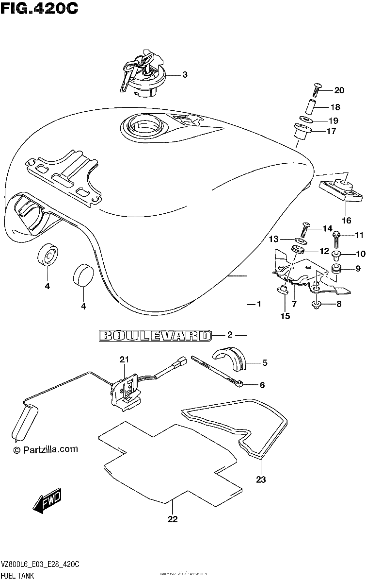 Diagrama de FUEL TANK VZ800L6 E33