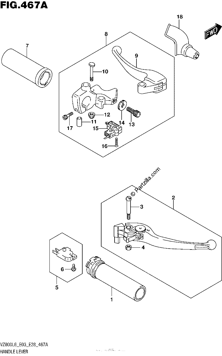 Diagrama de HANDLE LEVER