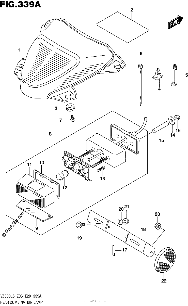 Diagrama de REAR COMBINATION LAMP