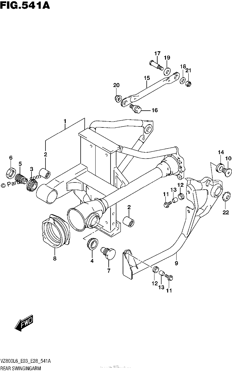 Diagrama de REAR SWINGINGARM