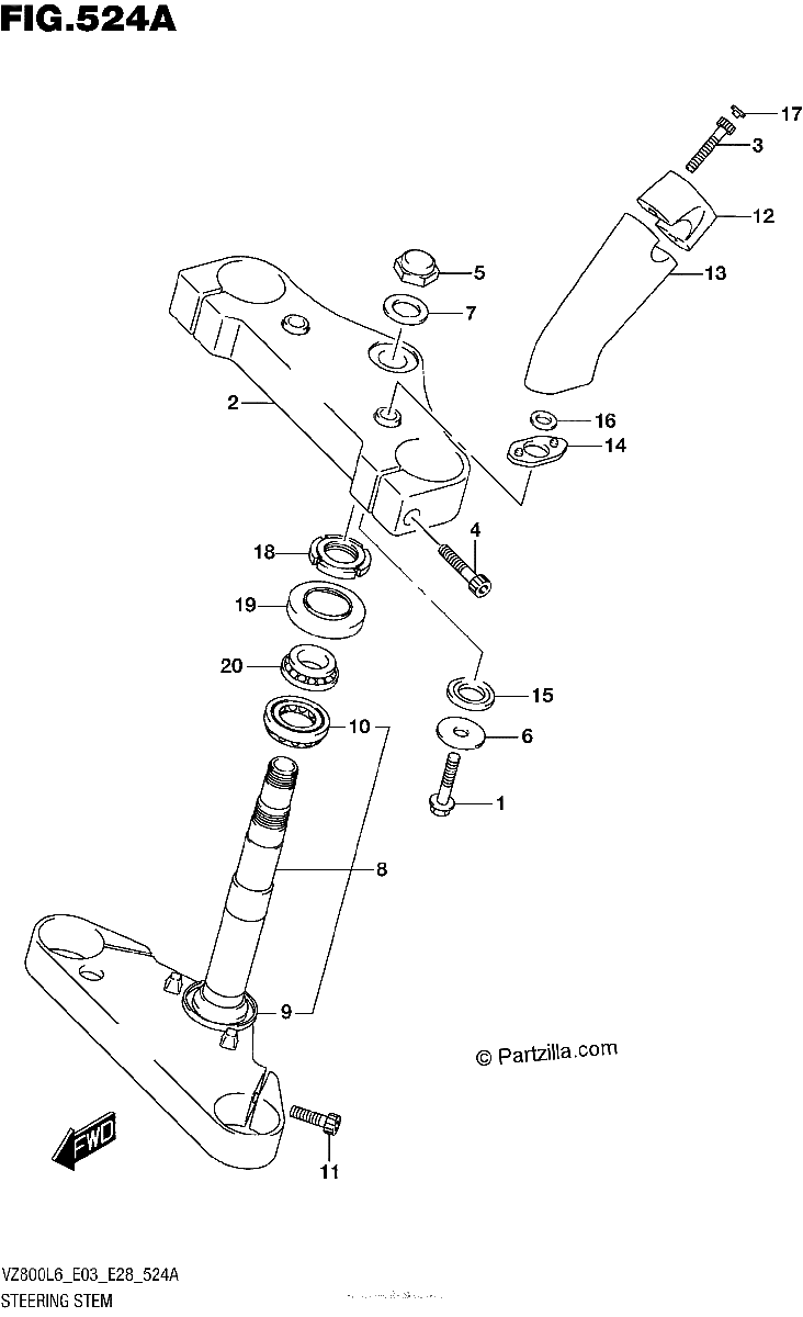 Diagrama de STEERING STEM