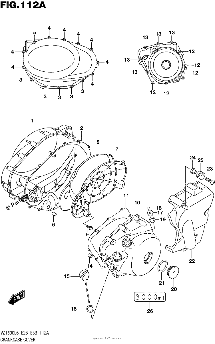 Diagrama de CRANKCASE COVER