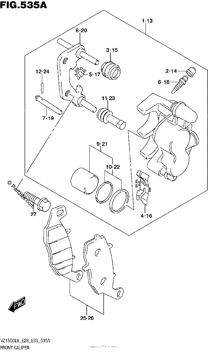 Diagrama de FRONT CALIPER