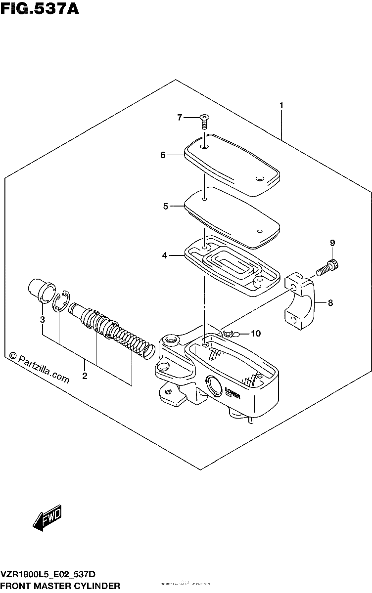 Diagrama de FRONT MASTER CYLINDER