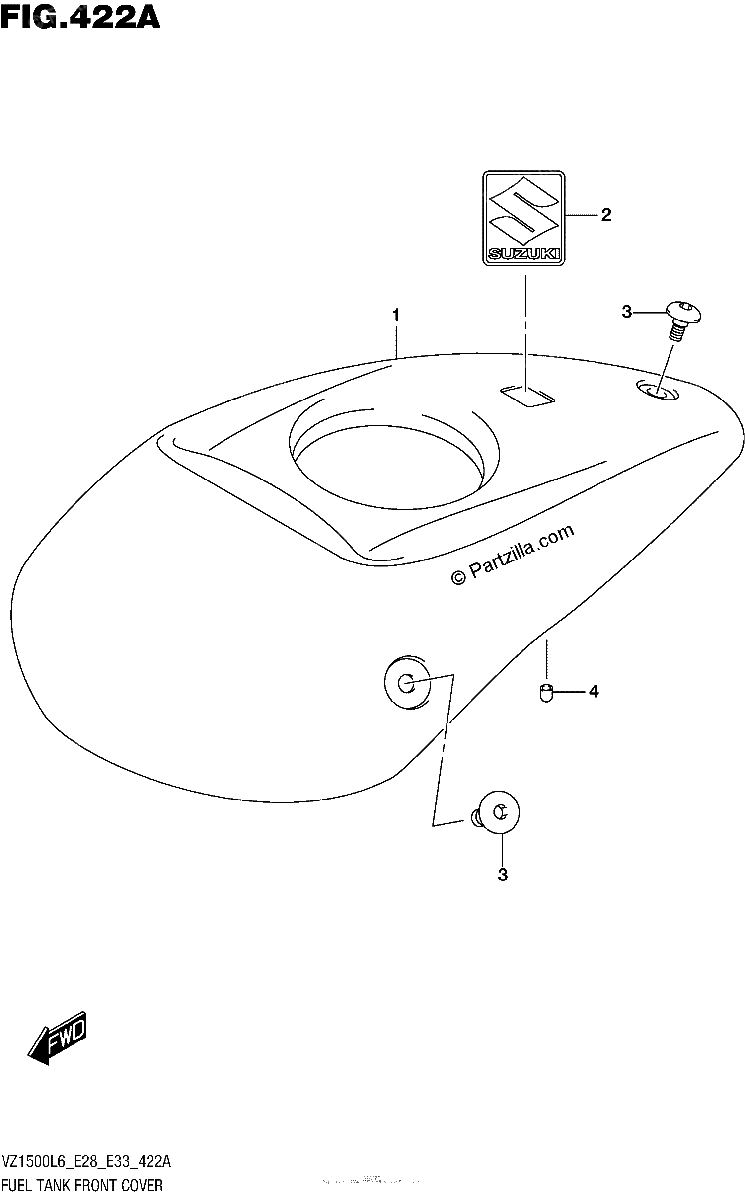 Diagrama de FUEL TANK FRONT COVER