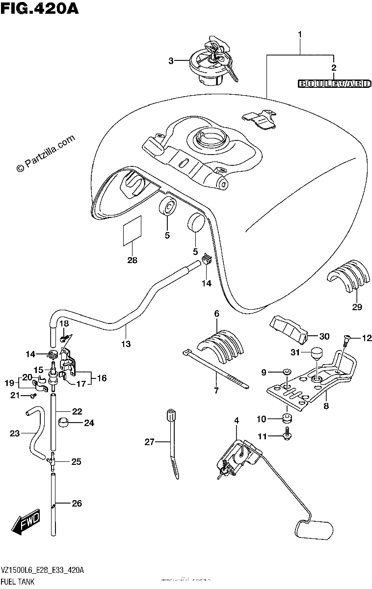 Diagrama de FUEL TANK VZ1500L6 E28