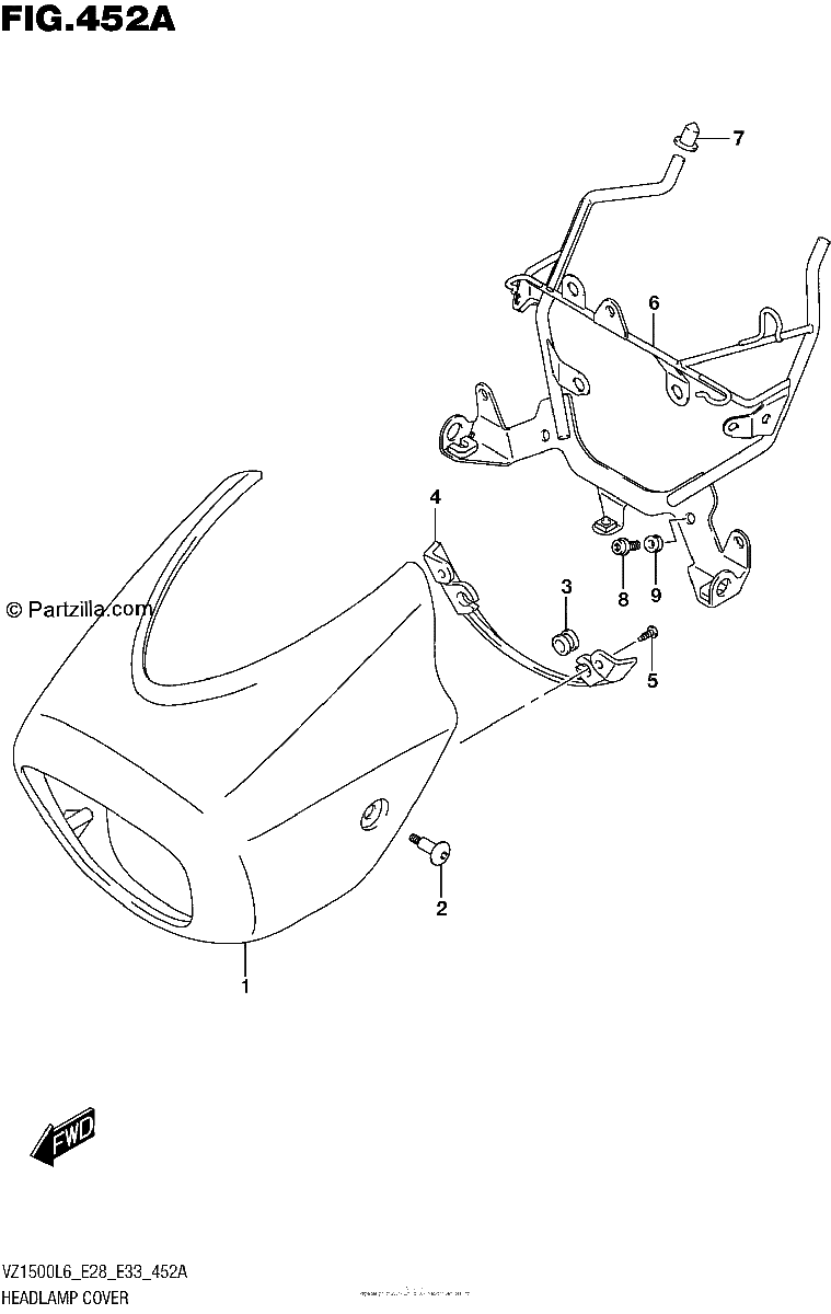 Diagrama de HEADLAMP COVER