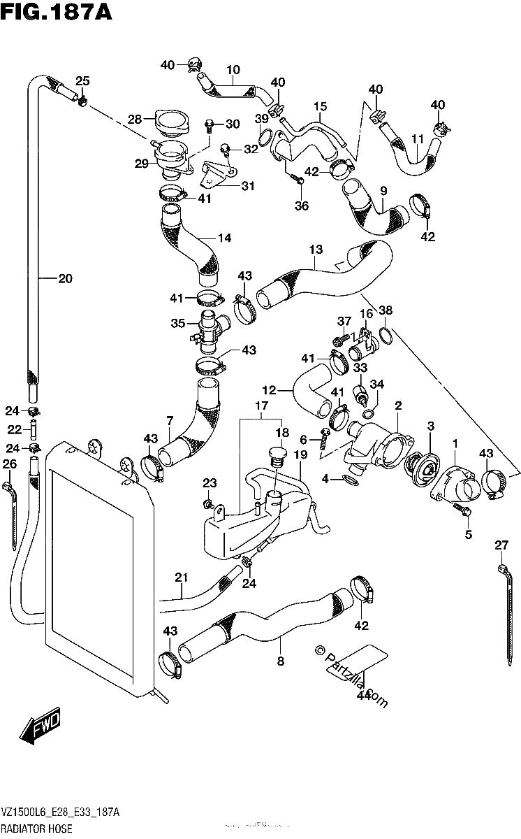 Diagrama de RADIATOR HOSE