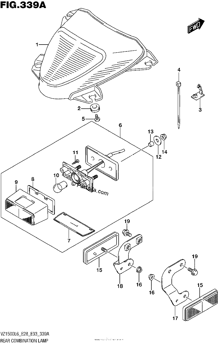 Diagrama de REAR COMBINATION LAMP