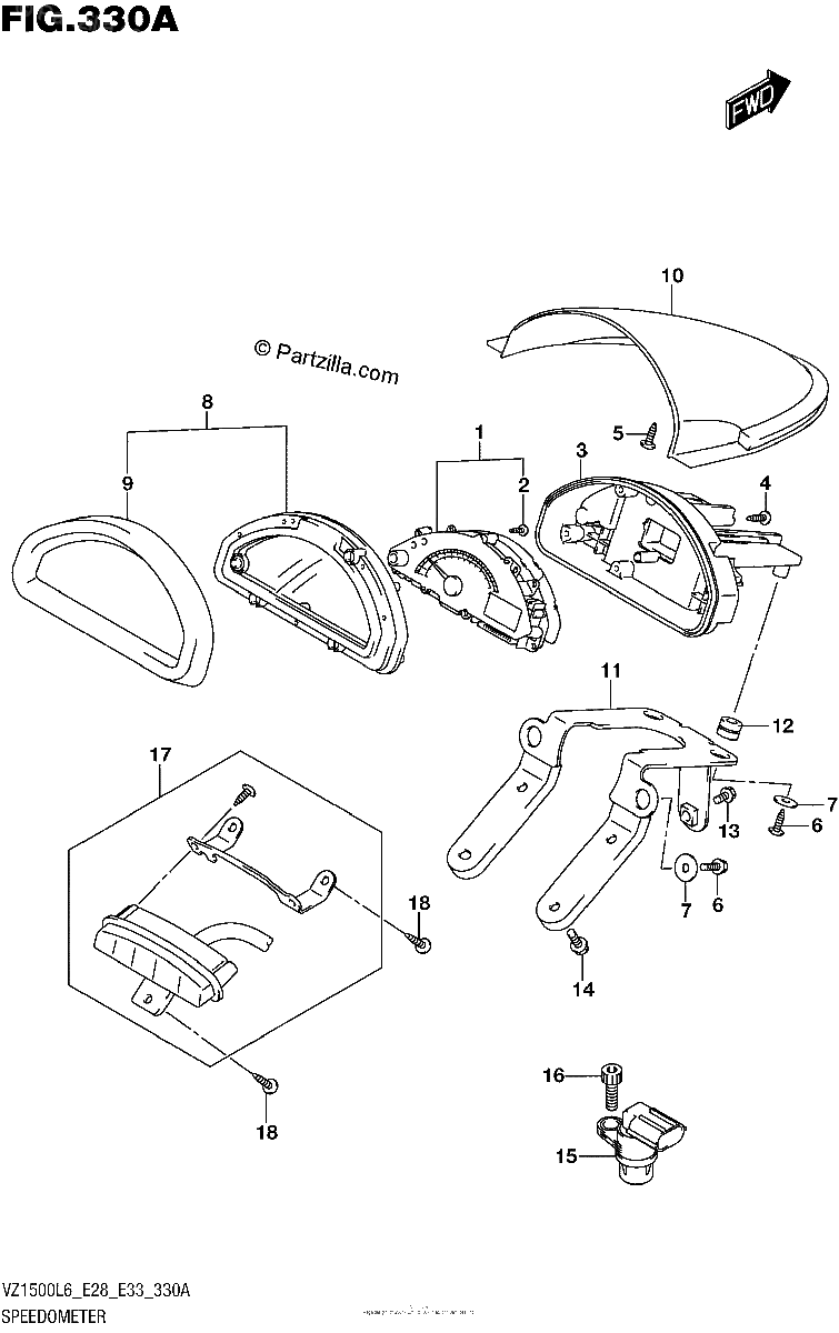 Diagrama de SPEEDOMETER VZ1500L6 E28