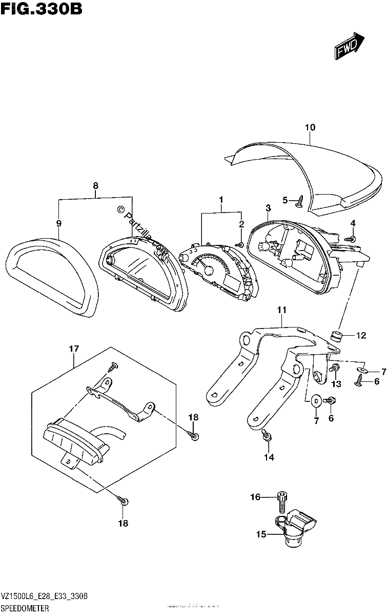Diagrama de SPEEDOMETER VZ1500L6 E33