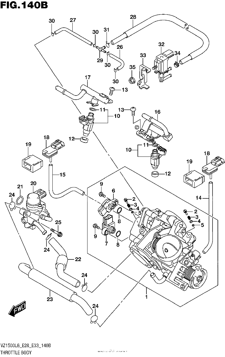 Diagrama de THROTTLE BODY VZ1500L6 E33
