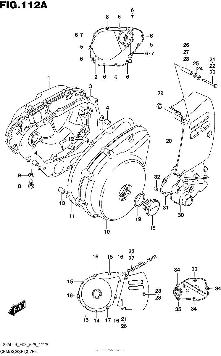 Diagrama de CRANKCASE COVER