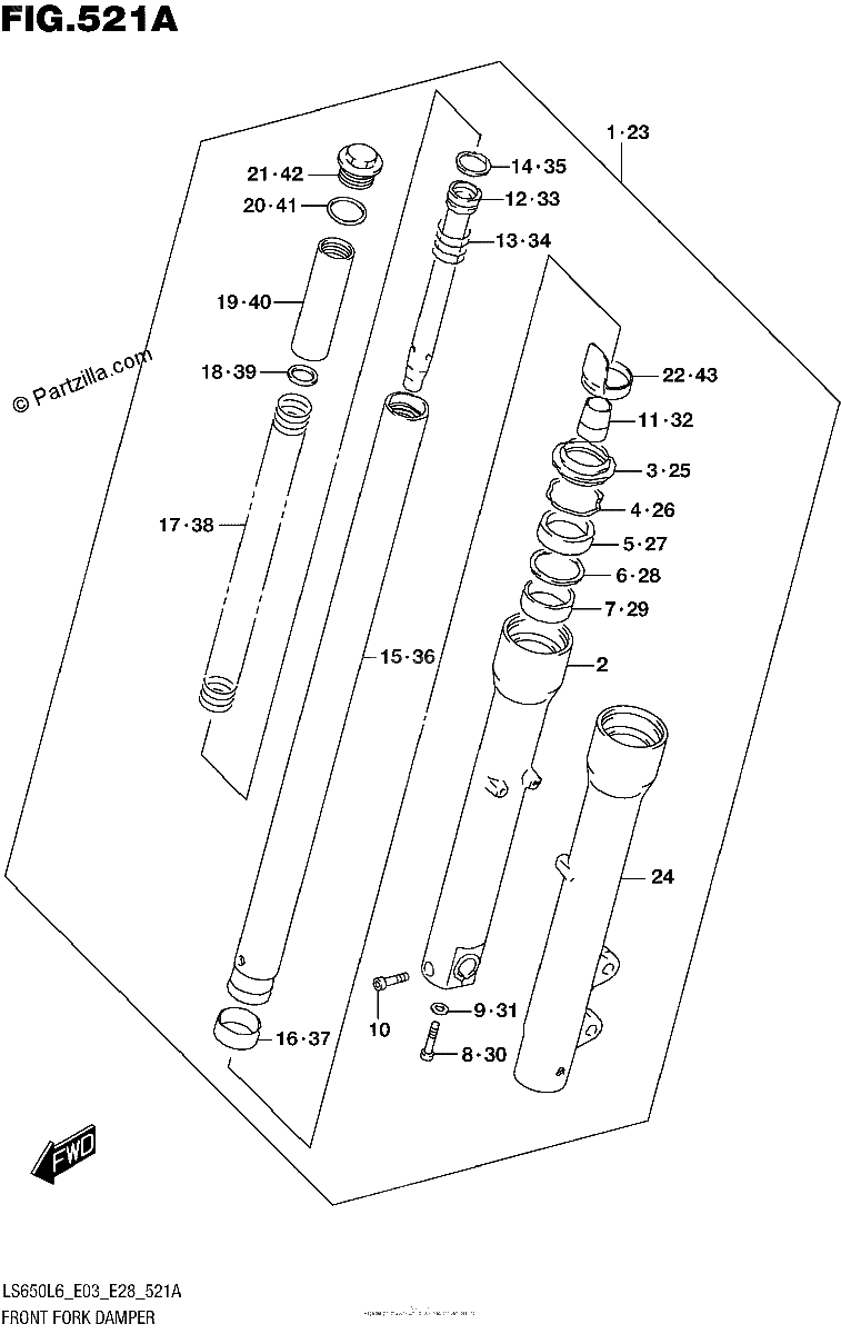 Diagrama de FRONT FORK DAMPER