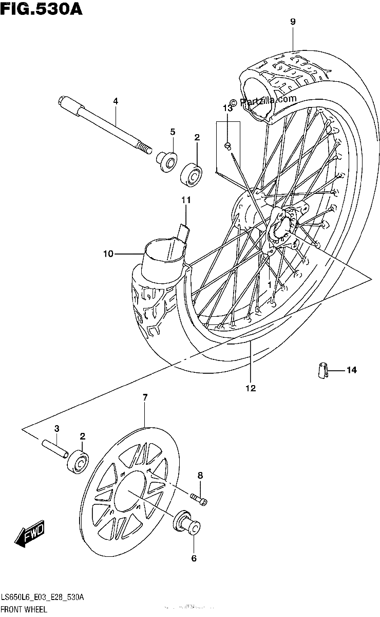 Diagrama de FRONT WHEEL