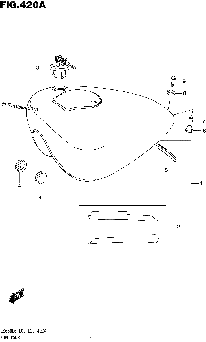 Diagrama de FUEL TANK LS650L6 E03