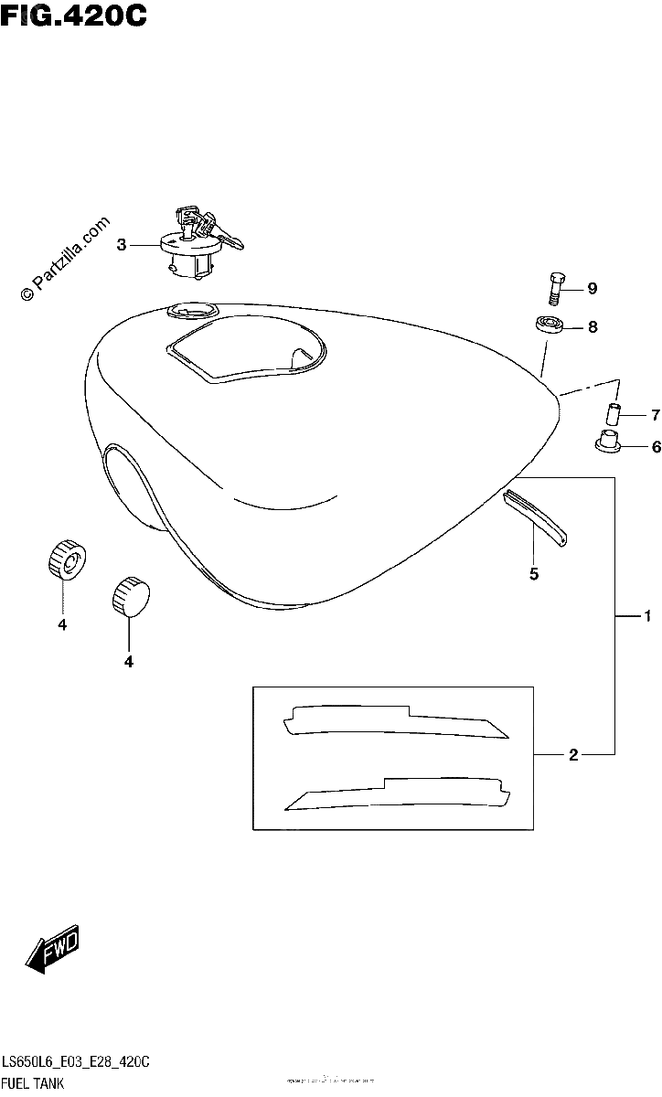 Diagrama de FUEL TANK LS650L6 E33