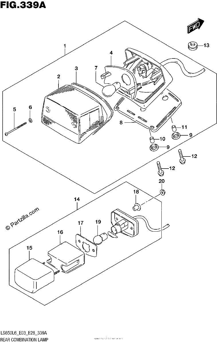 Diagrama de REAR COMBINATION LAMP
