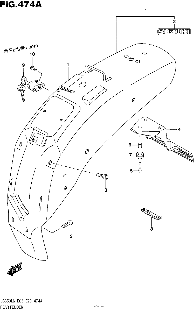 Diagrama de REAR FENDER