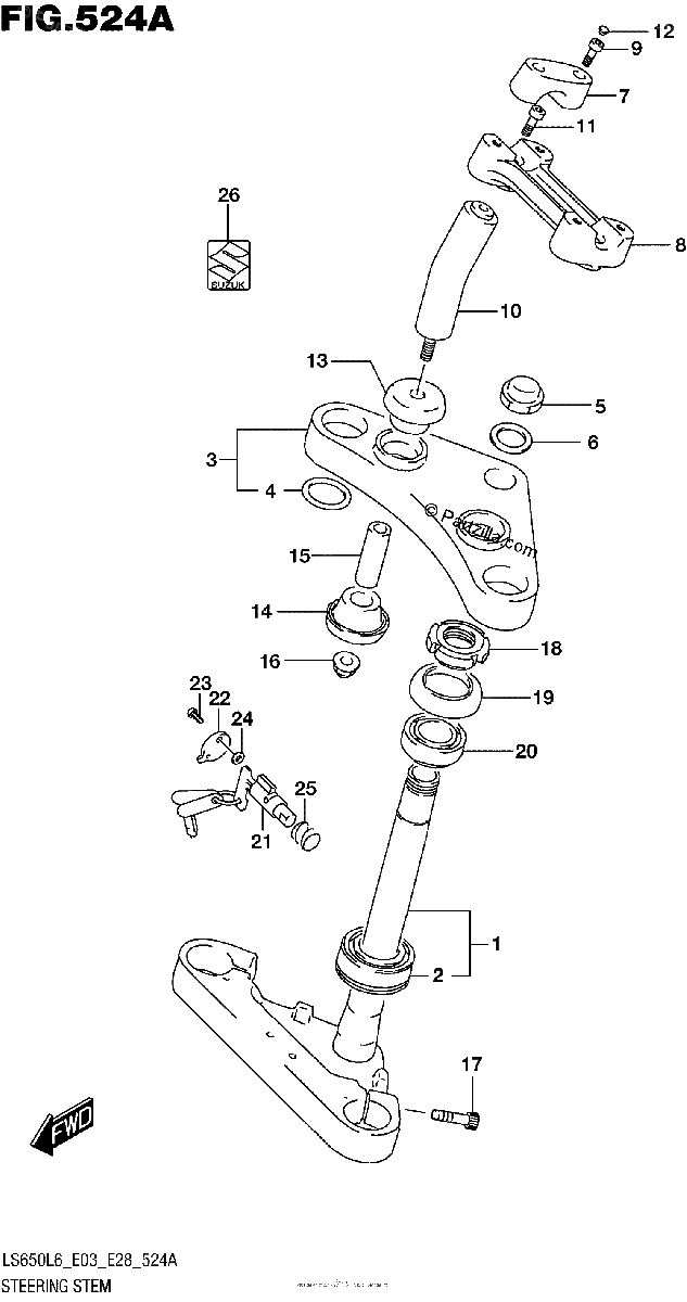 Diagrama de STEERING STEM