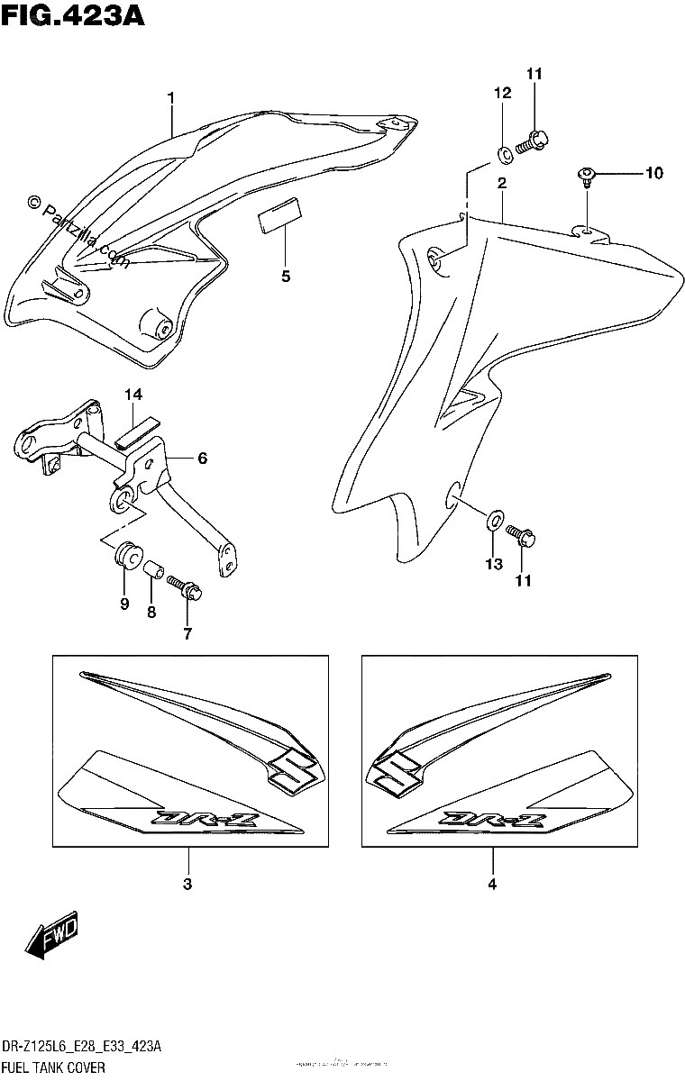 Diagrama de FUEL TANK COVER
