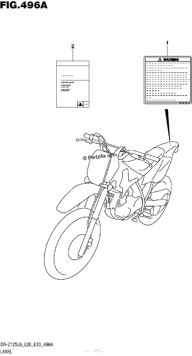 Diagrama de LABEL DR Z125L6 E28