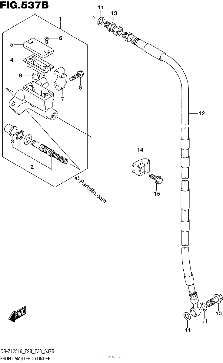 Diagrama de FRONT MASTER CYLINDER DR Z125LL6 E33