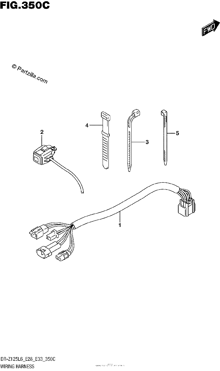 Diagrama de WIRING HARNESS DR Z125LL6 E33