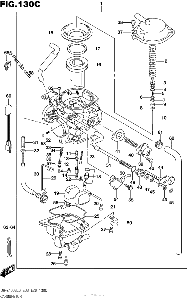Diagrama de CARBURETOR DR Z400SL6 E33
