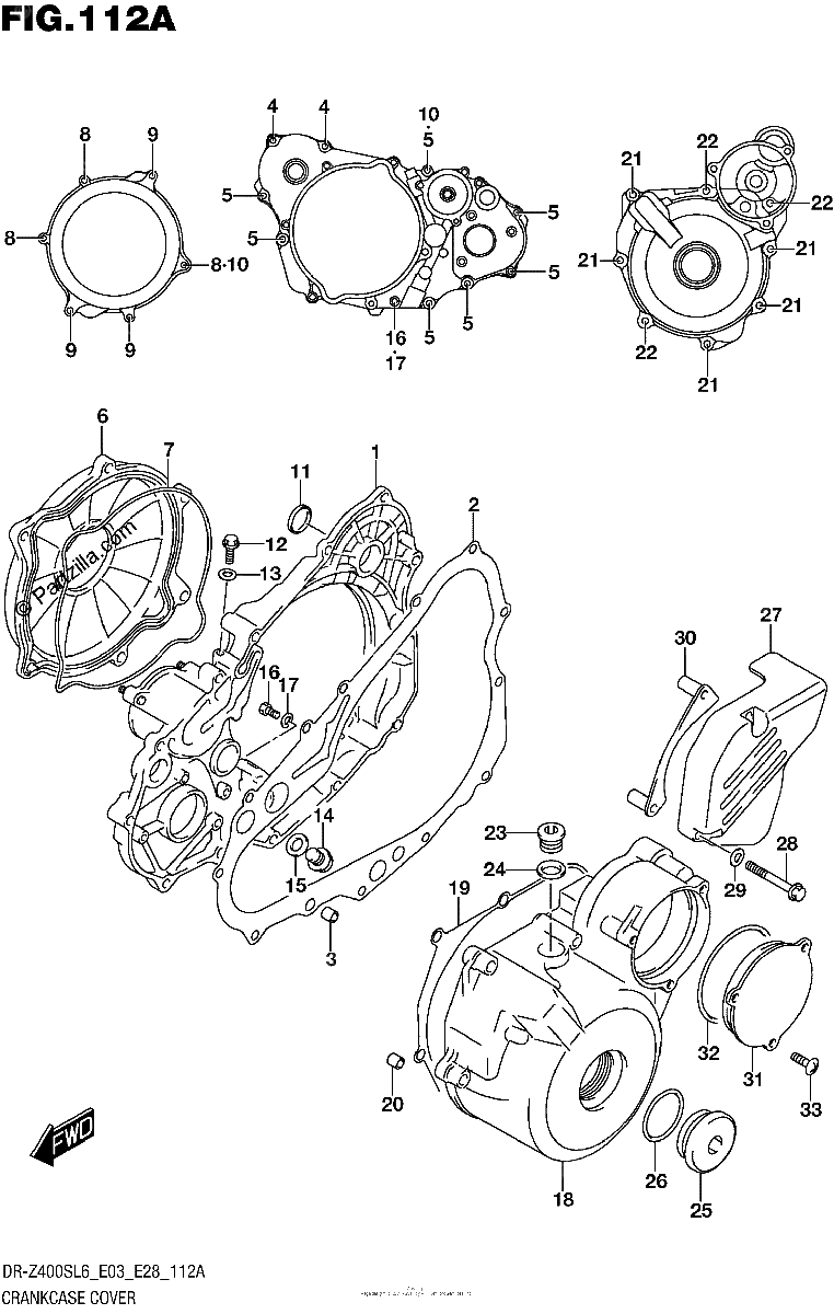 Diagrama de CRANKCASE COVER